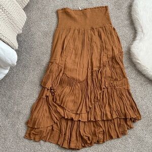 Free People Brown Tiered Women's Skirt